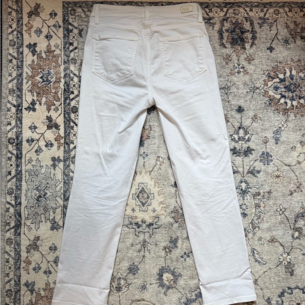 PAIGE Women's Jacqueline Straight Crisp White Ankle Jeans - Picture 6 of 8